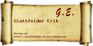 Glattfelder Erik névjegykártya